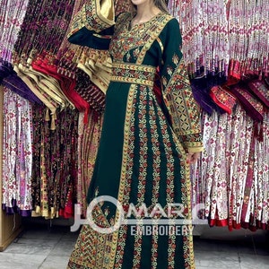 Embroidered Thobe Abaya Traditional Palestinian Abaya Arabic Dress Color 4