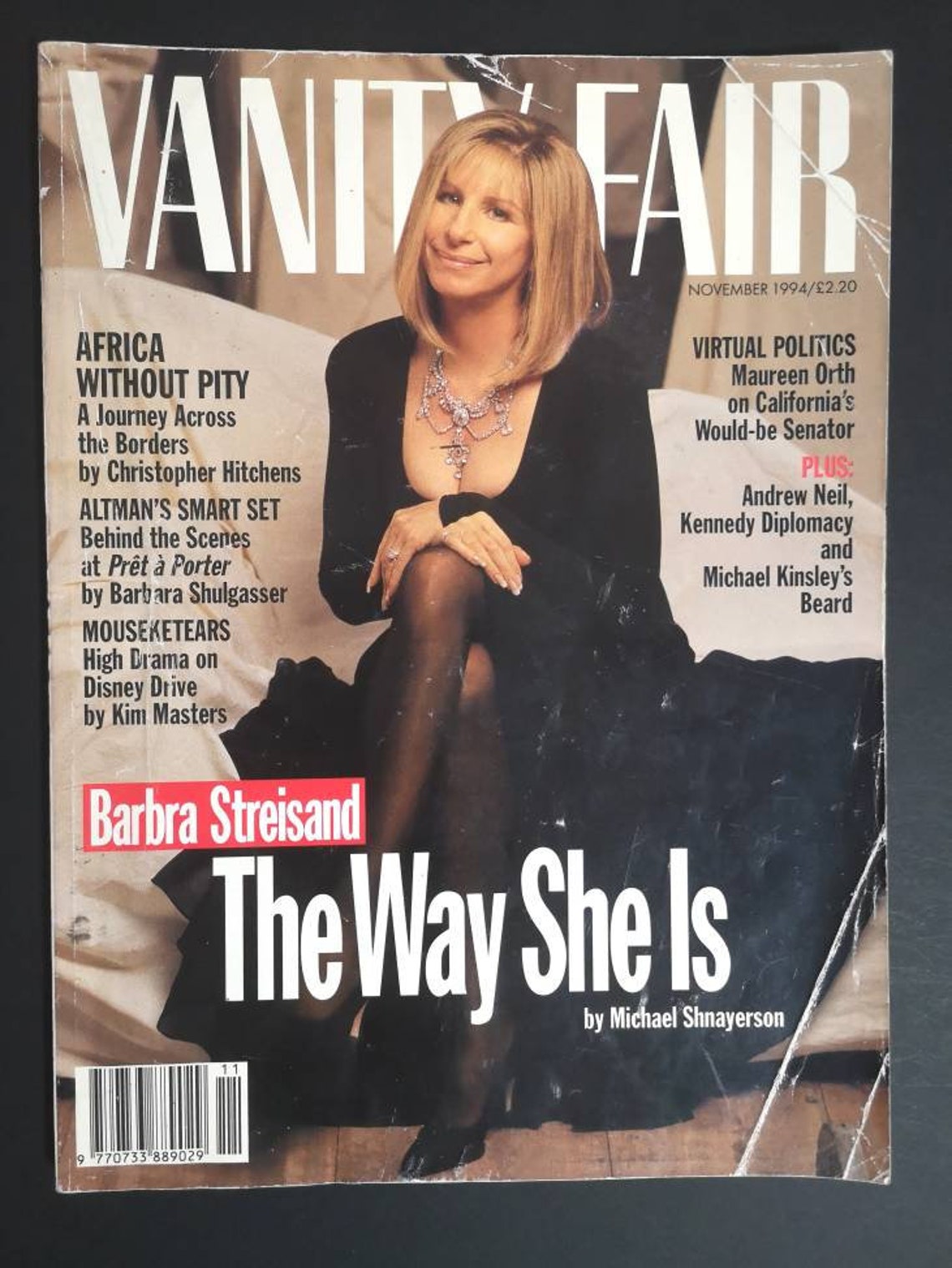 Vintage Vanity Fair Magazine November 1994 Cover Barbra Etsy