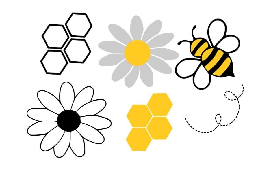 Bumble Bee SVG, Daisy SVG, Spring Svg, Cutting Files for Silhouette a…