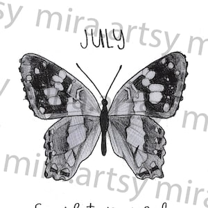 July Birth Month Butterfly Scan (Scarlet Peacock) - DIGITAL DOWNLOAD for Tattoo Design or Wallpaper