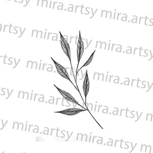 Delicate Leaf Drawing Scan - DIGITAL DOWNLOAD for Tattoo Design