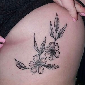 Two Wildflower Drawing Scan- DIGITAL DOWNLOAD for Tattoo Design or Print