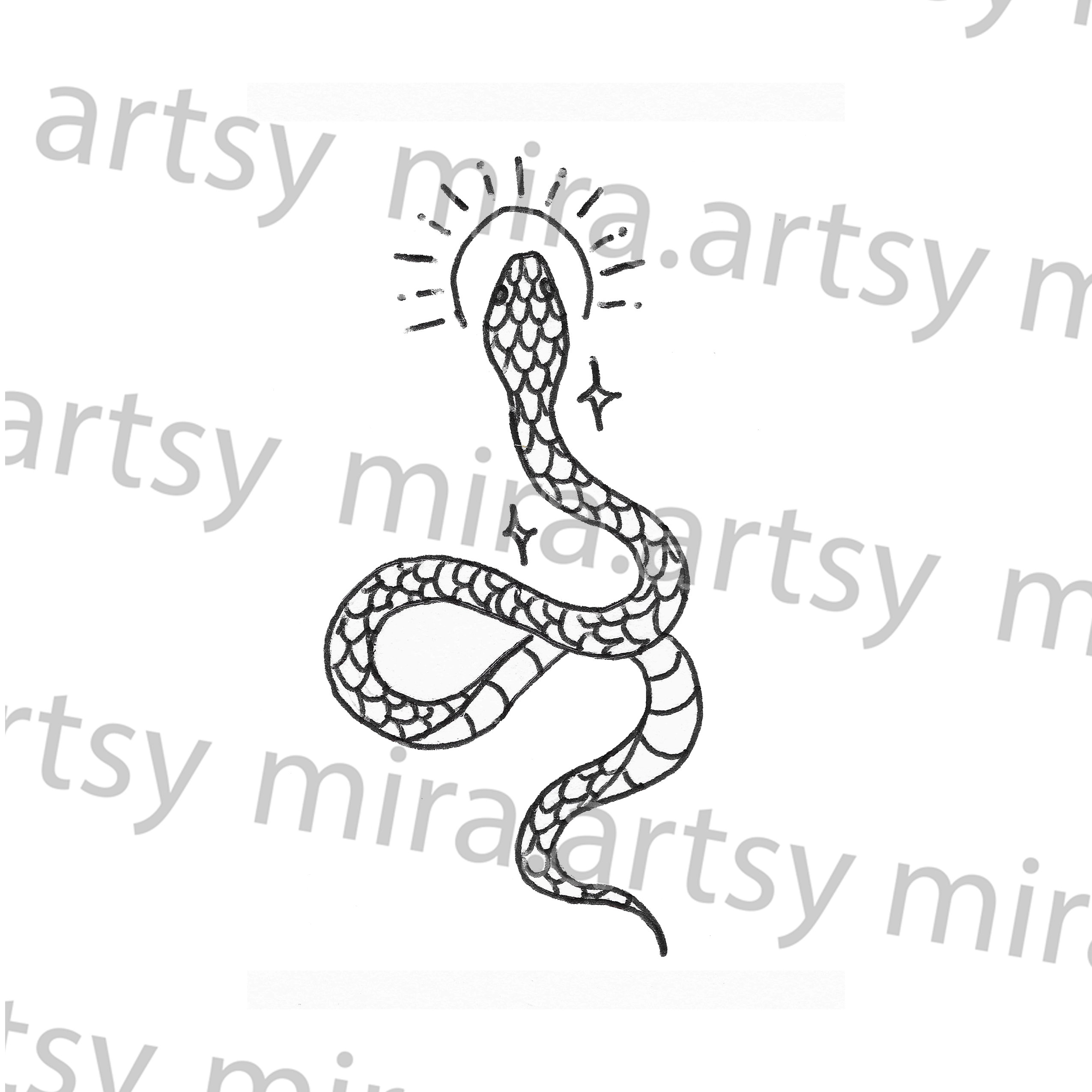 Sun Inspired Snake 4 Scan DIGITAL DOWNLOAD for Tattoo Design - Etsy