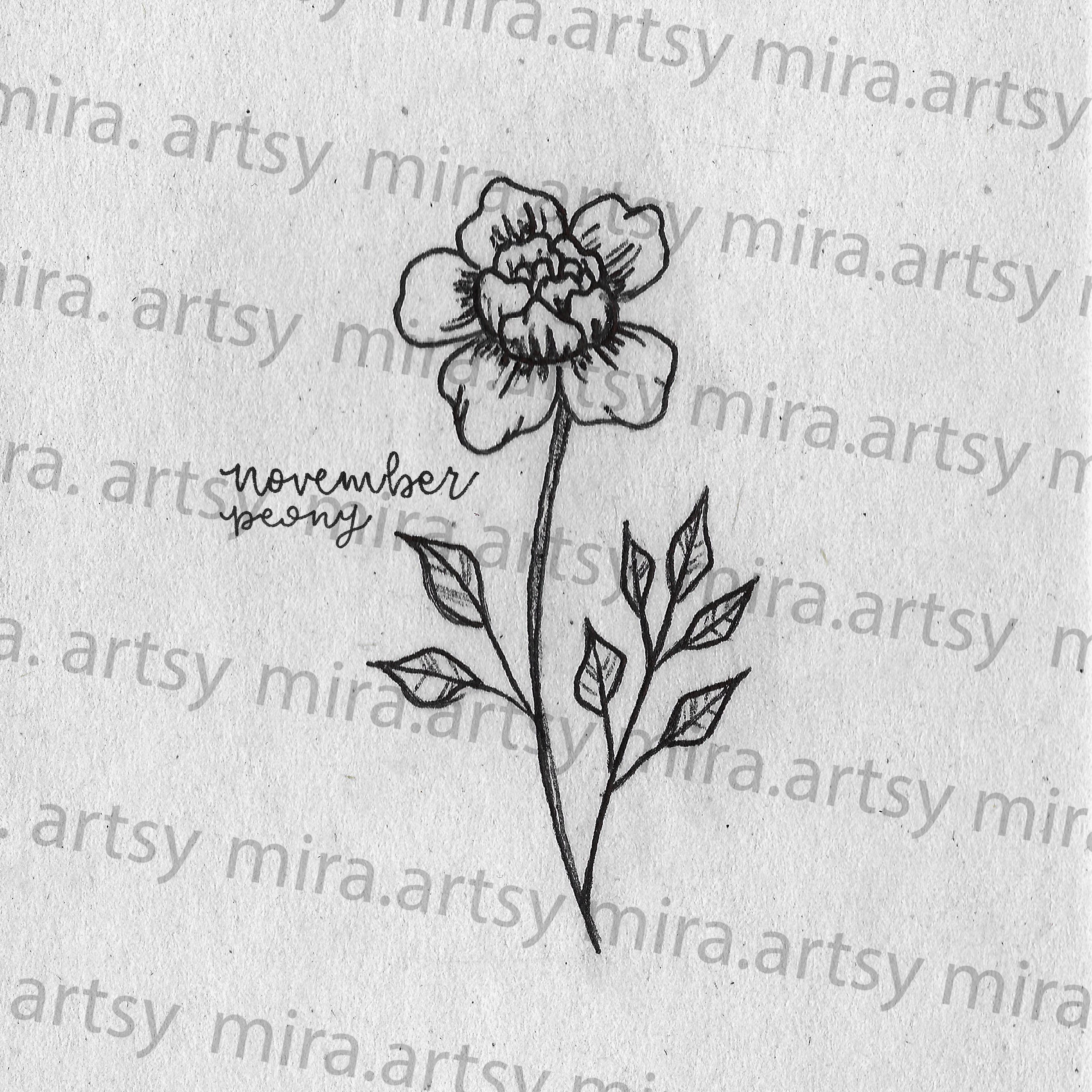 November Birth Month Flower Pack Scan peony and - Etsy November Birth Month Flower Pack Scan peony and - Etsy