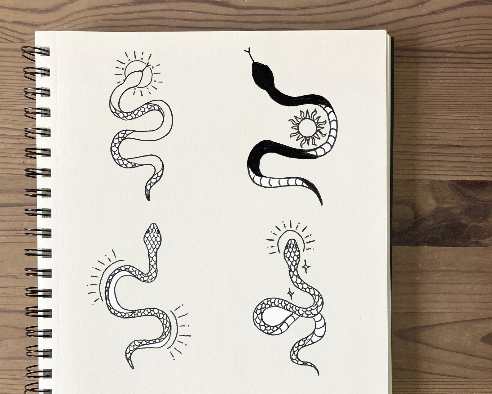 Scan Raster Snake Sun Inspired Snakes Scan - DIGITAL DOWNLOAD for Tattoo Design or Print ...