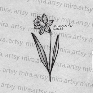 März Geburt Monat Flower Scan (Narzisse/Narzisse) - DIGITALER DOWNLOAD für Tattoo Design oder Wallpaper
