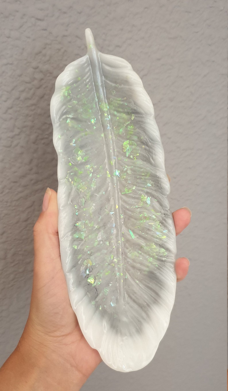 feather decor feather tray Jewelry tray with two bracelets Set with bracelets handmade Gift Set