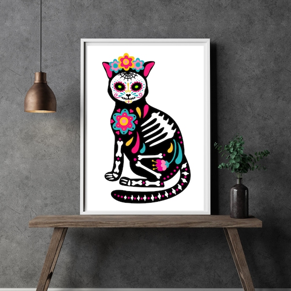 Dia de los Muertos Pet | Day of the Dead Pet | Cat | Posters | download file | Mexico | Print File | download instantly