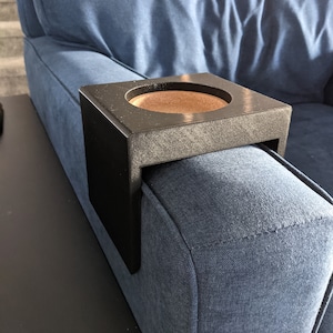 Custom cup holder for Pottery Barn - Buchanan Square Arm Upholstered Armchair