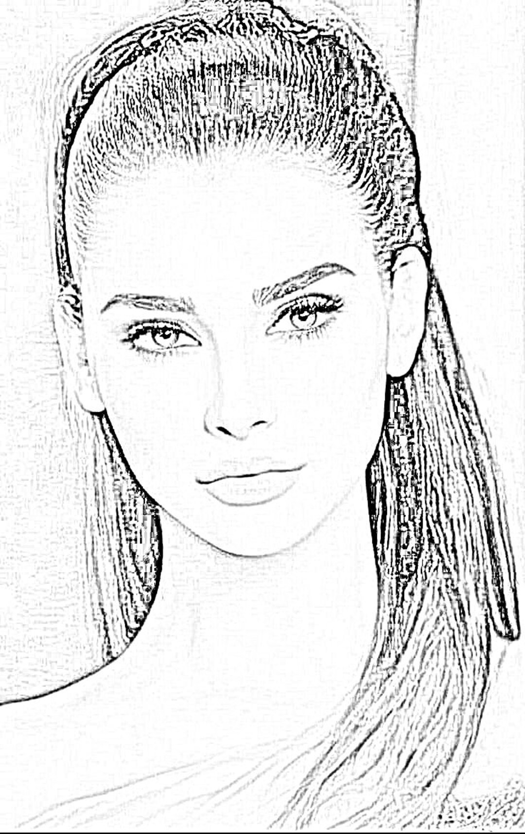 Pencil Drawing of a Beautiful Girl Etsy