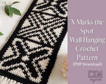 Easy Crochet Pattern - Minimalist Wall Decor Pattern - Modern Home Decor - X Marks the Spot Wall Hanging Pattern - Instant Download