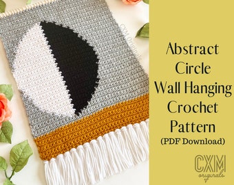 Crochet Pattern - Modern Crochet Wall Hanging Pattern - Home Decor - Abstract Circle Wall Hanging Pattern - PDF Download