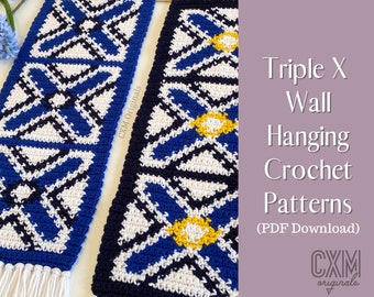 Crochet Wall Hanging Pattern - Triple X Wall Hanging Pattern - PDF Download