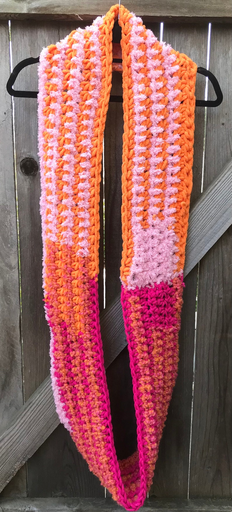 Upcycled Crochet Chunky Infinity Scarf: Handmade Acrylic Cowl - Etsy