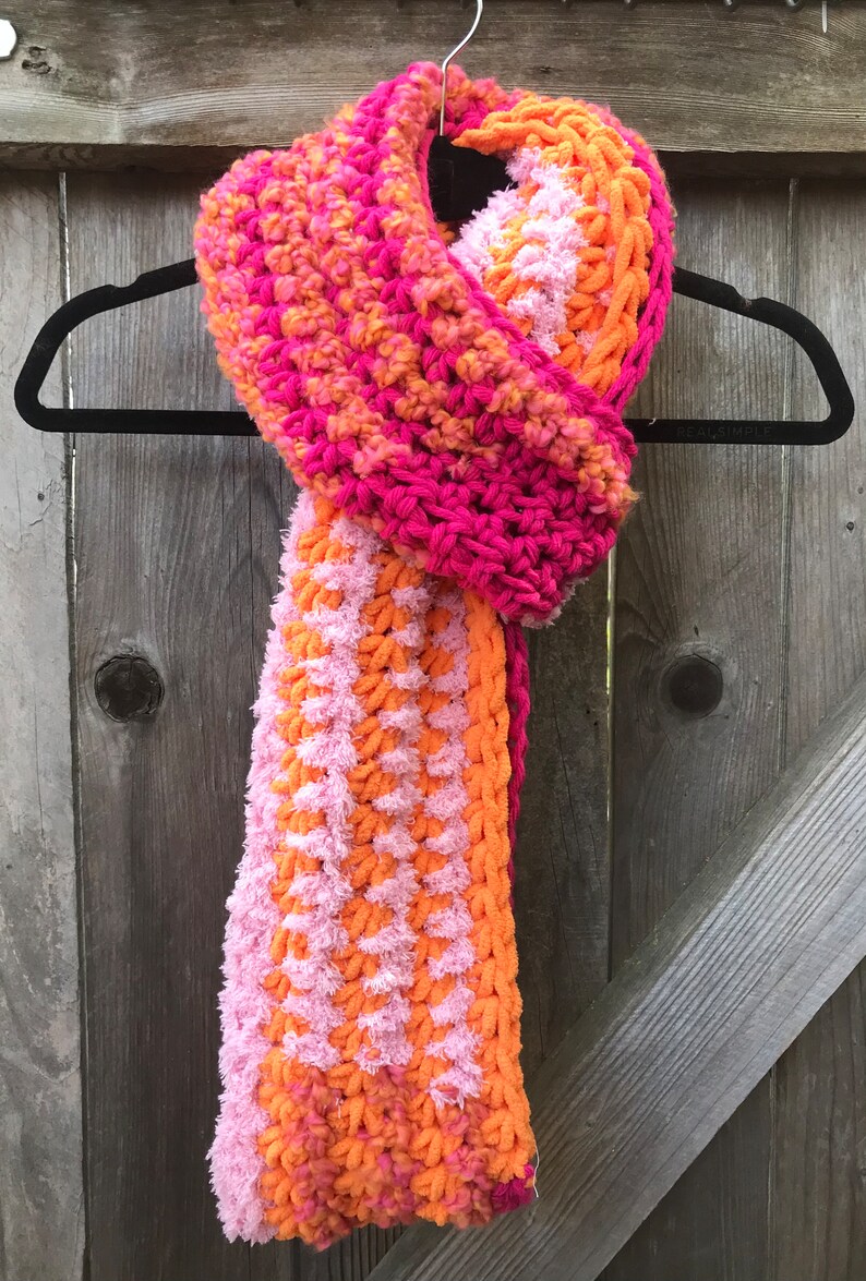 Upcycled Crochet Chunky Infinity Scarf: Handmade Acrylic Cowl - Etsy