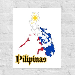 Drapeau des Philippines, carte des Philippines, fierté des Philippines, art mural, décoration d'intérieur, affiche
