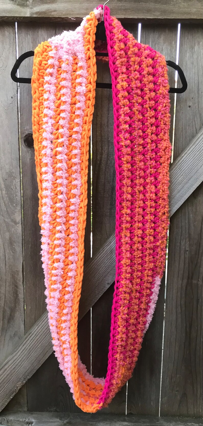 Upcycled Crochet Chunky Infinity Scarf: Handmade Acrylic Cowl - Etsy
