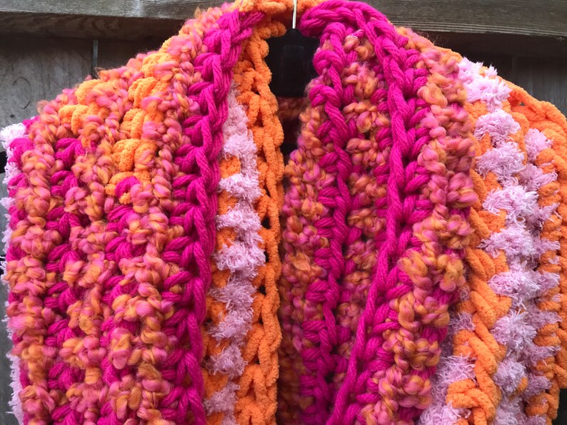Upcycled Crochet Chunky Infinity Scarf: Handmade Acrylic Cowl - Etsy