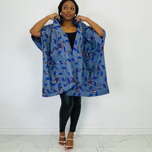 African Print Handmade Cover Up with Pockets - Pristie Cover-up - Oversized - African Print/Ankara