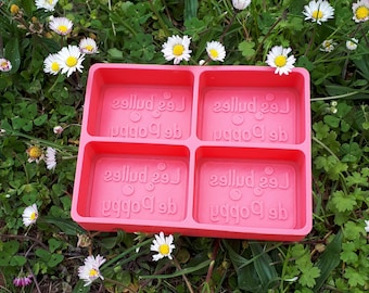 Customizable 4 cavity rectangular soap silicon mold