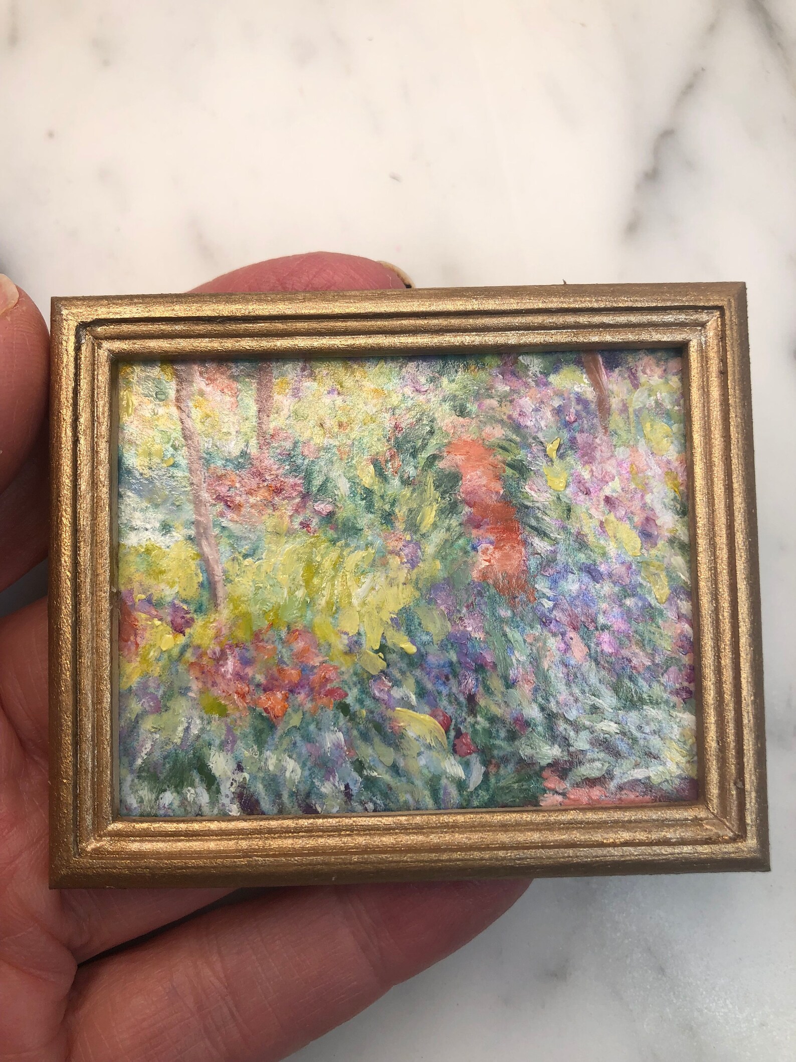 Hand Painted Dollhouse Art Miniature Oil Painting in Wood Etsy