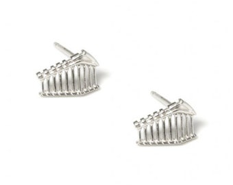 Parthenon of Acropolis, Ancient Greek Sterling Silver Stud Earrings, Greek Earrings, Greek Jewelry, Jewelley, Bijoux Grecque