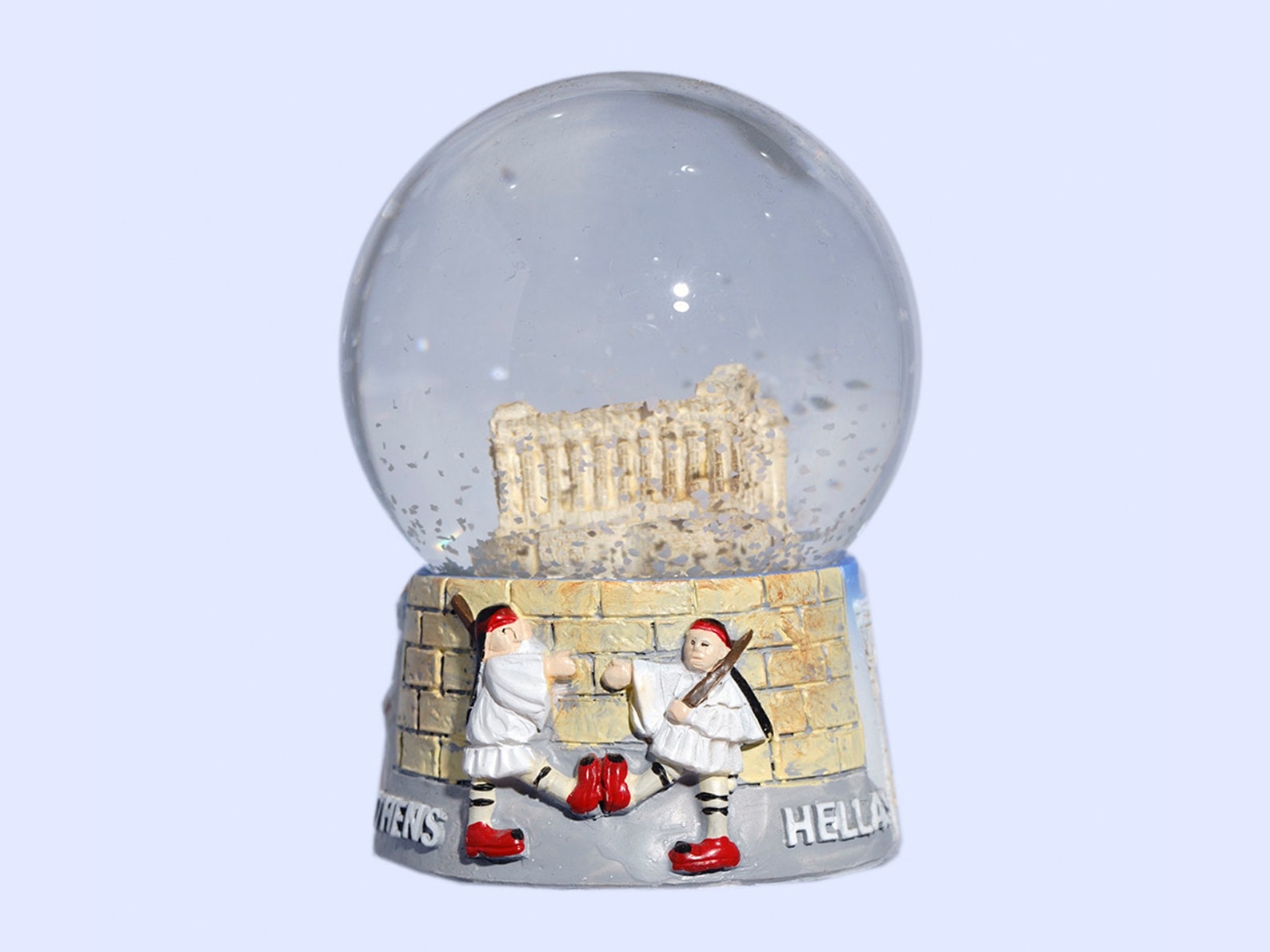 Parthenon Acropolis Snow Globe Snowdome on A Base With Greek Etsy
