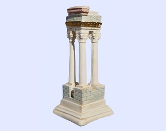 Τhree Greek Corinthian Columns Forming A 90 Degrees Angle, Handmade Plaster Sculpture, 21 cm - 8.27 '', Greek Architecture, Greek Temple