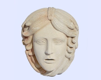 Medusa, Gorgo Plaster Wall Mask, Ancient Greek Masks, Home Decor, Handmade Sculpture Statue, 20cm x 16cm (7.87'' x 6.30'')