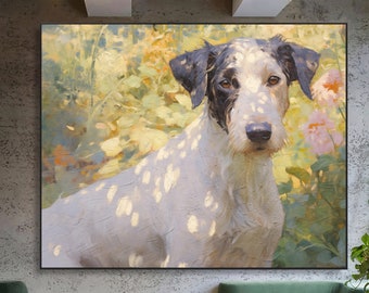 Individuelles Haustier-Ölgemälde auf Leinwand vom Foto, Hundeportrait, handgemalter Hundeauftrag, Zeichnungen Wandkunst, Tierliebhaber-Geschenk, Erinnerungsgeschenk
