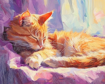 Custom Orange Cat Oil Painting from Photo, Pet Portrait Commission, Memorial Art Lover Gift