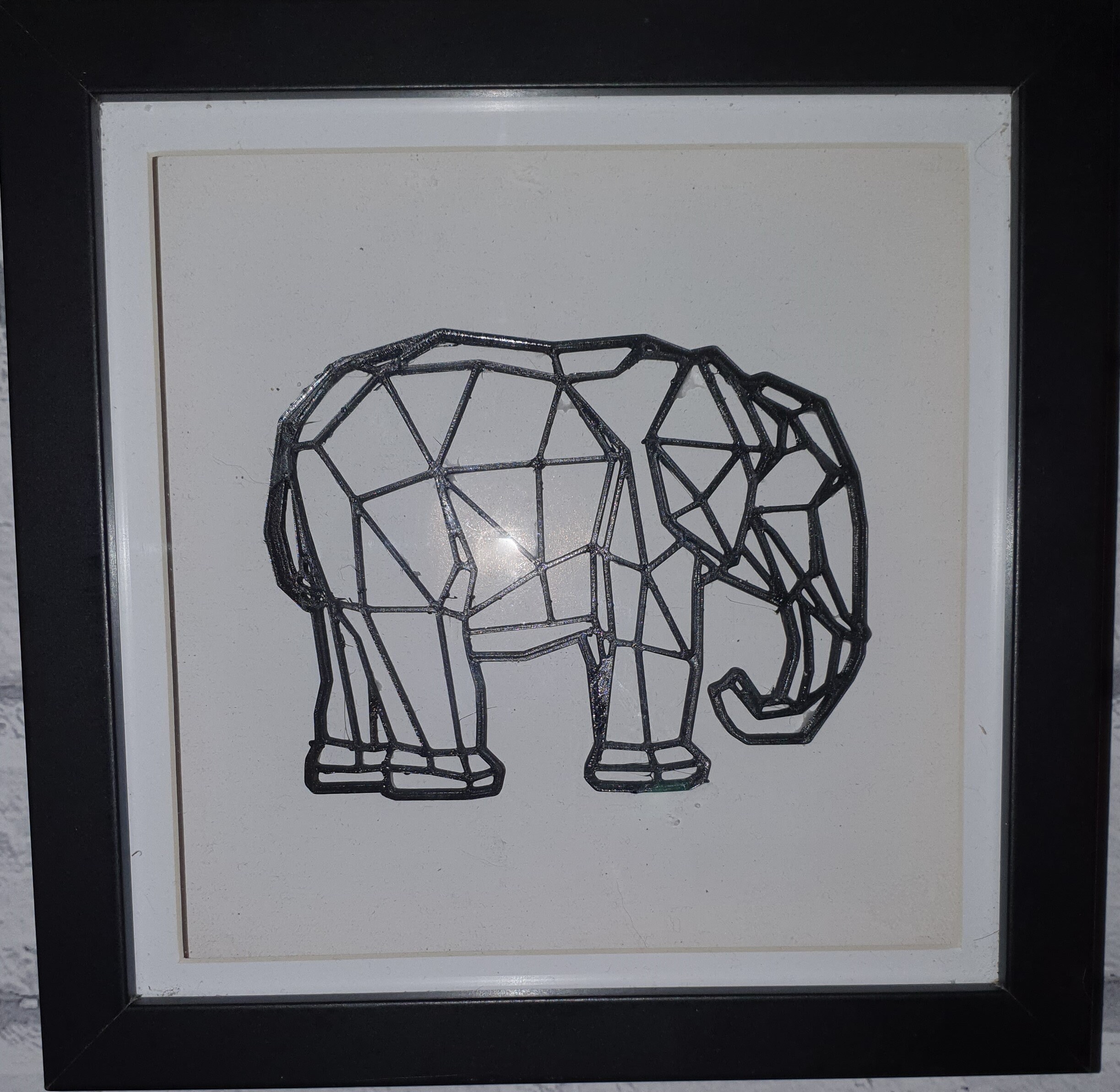 3D Printed Geometric Elephant Wall Art Etsy UK
