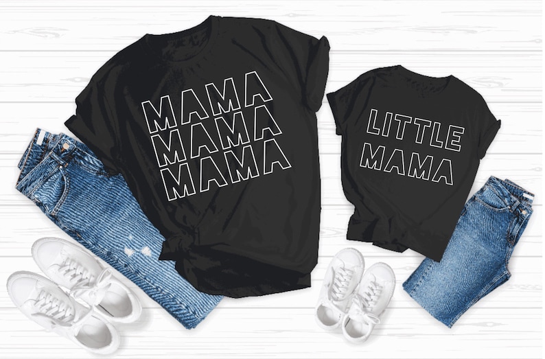 Mommy and Me Graphic Ts Daughter Tshirt Little Ts Little Mama Kids Tshirt