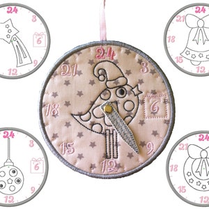 ITH Christmas Calendar Watch various motifs suitable for 18x30 (7x12) frame Christmas decoration
