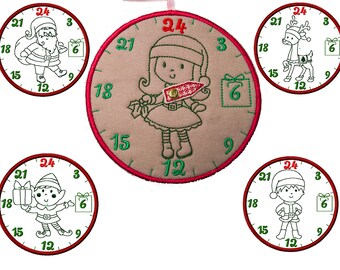 ITH Christmas Calendar Watch various motifs suitable for 20x30 (8x12) frame Christmas decoration