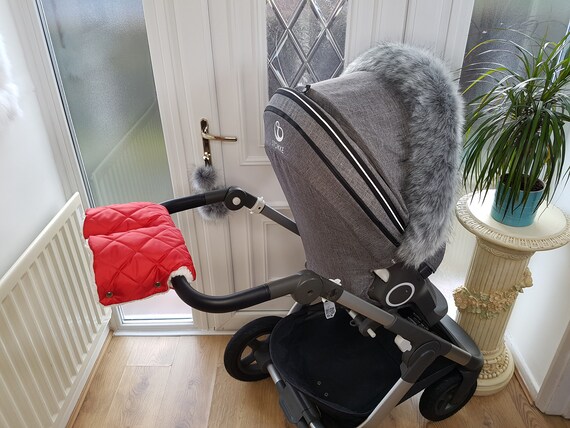 Baby Pram Red Hand Mittens Winter Kit With Silver Fur Warmers Stroller Muff Gloves Pram Furs Etsy Australia