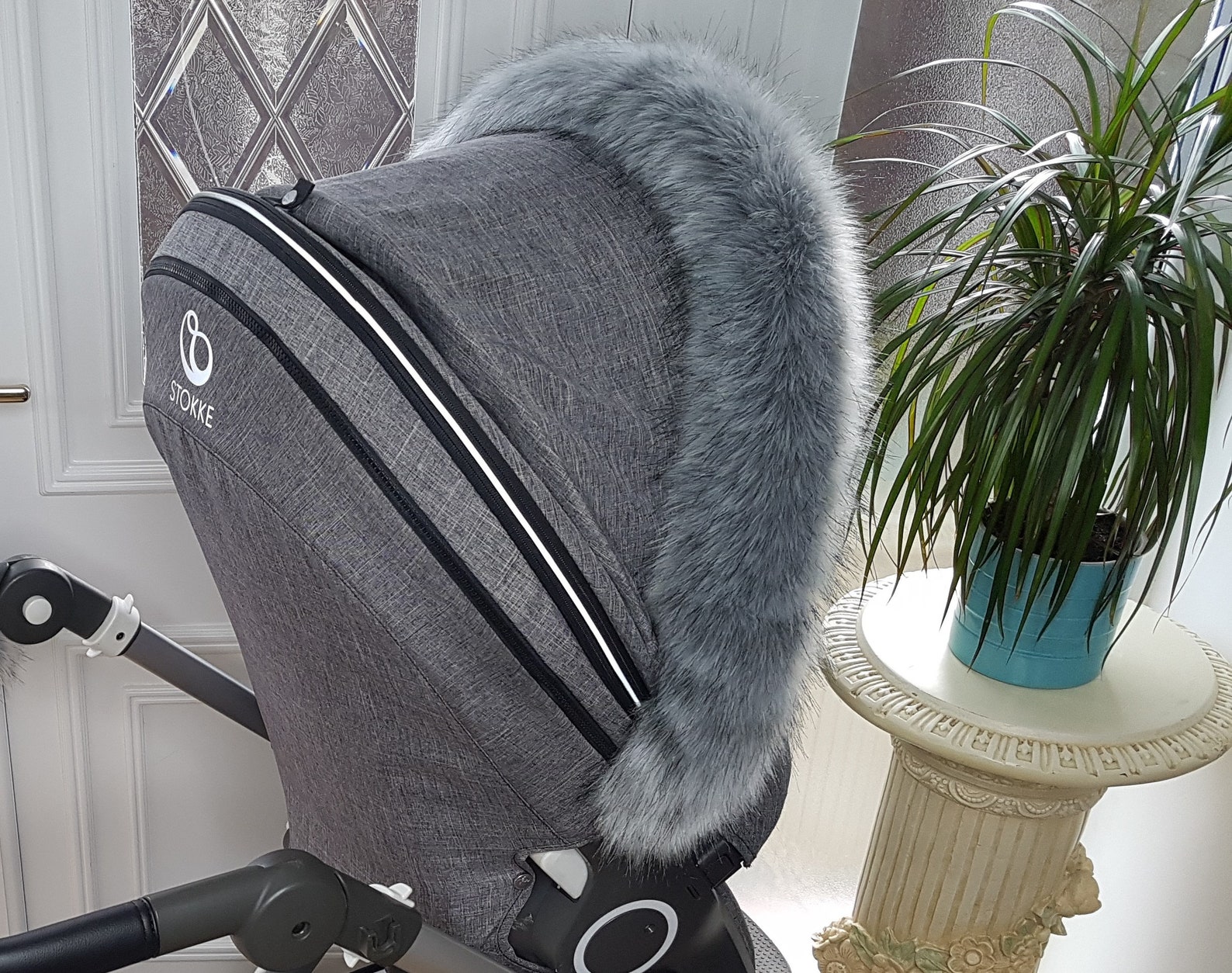 Luxury Faux Fur Pram Hood Trim Baby Pram Accessories Pushchair Etsy
