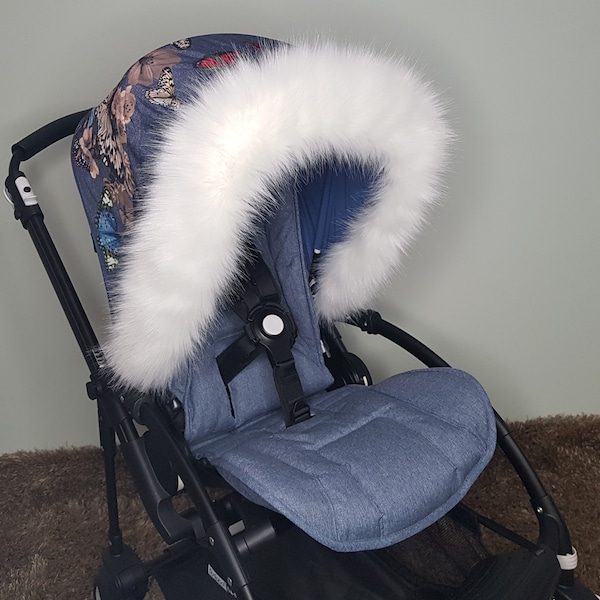 Luxus Kunstpelz Kinderwagen Haube Trim Baby Kinderwagen Zubehör Kinderwagen Kinderwagen Buggy Pelze Für Bugaboo, Icandy, Stokke, Silver Cross