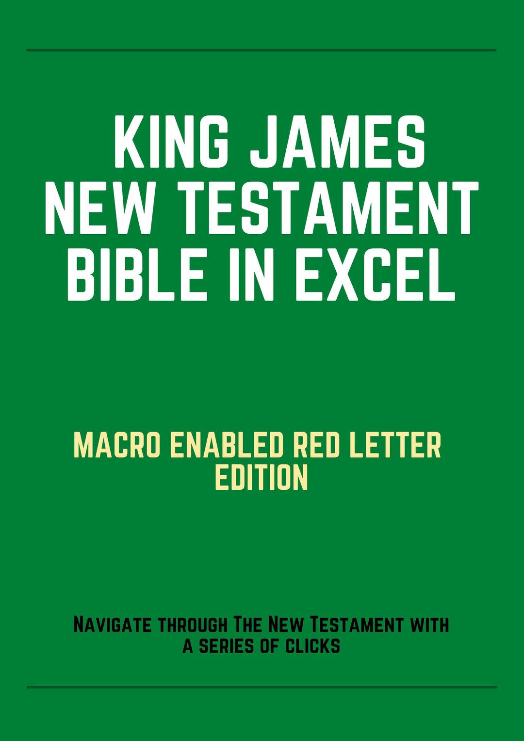 King James New Testament Bible in Excel Etsy