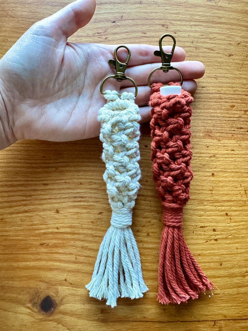 Clip on Macrame Lip Balm Holder Etsy