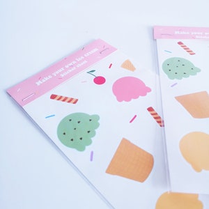 Make Your Own Ice Cream Sticker Sheet With Different Ice Cream Flavours, Wafers And Sprinkles!