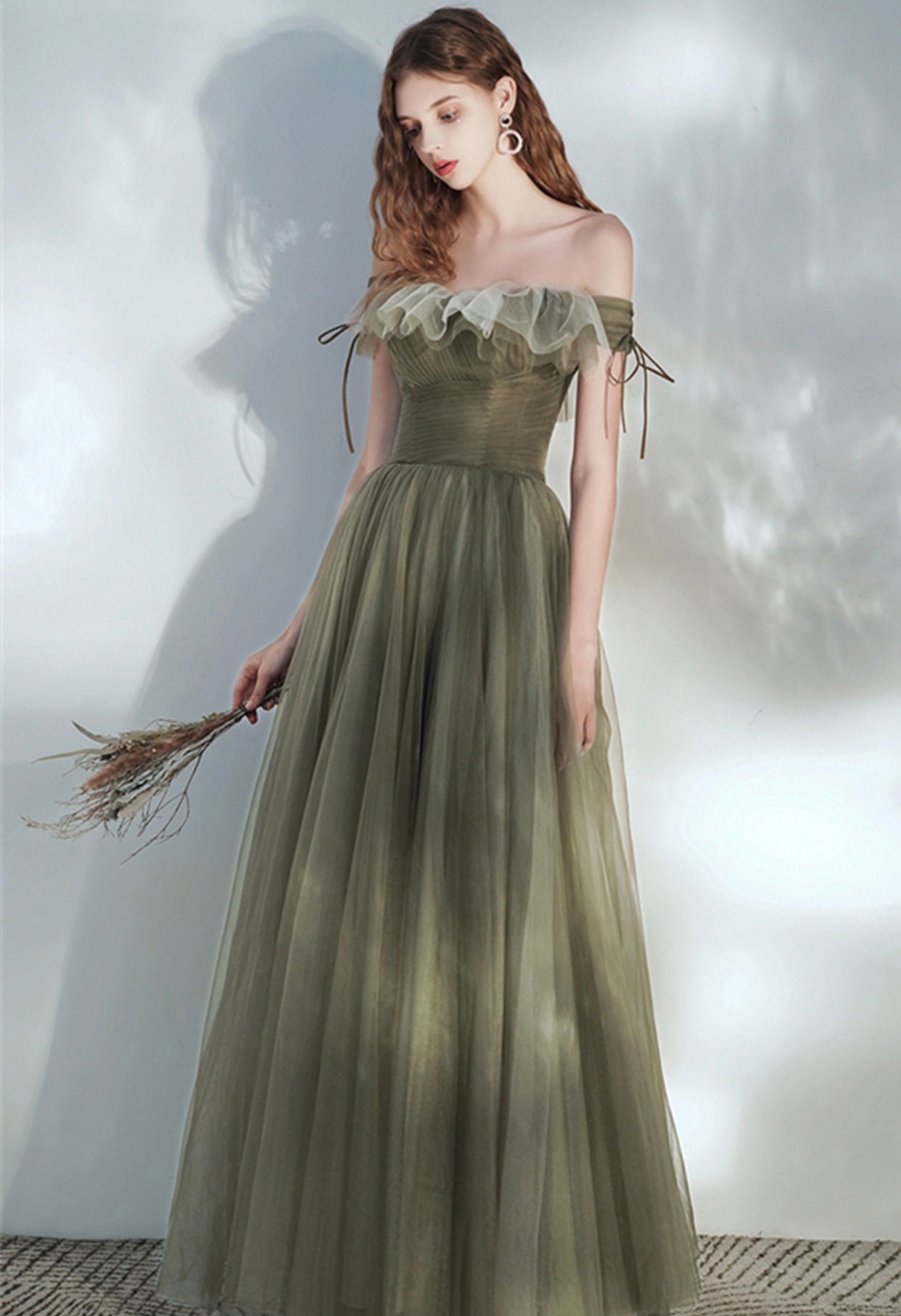 Green Fairy DressFairy Prom DressOff Shoulder Etsy
