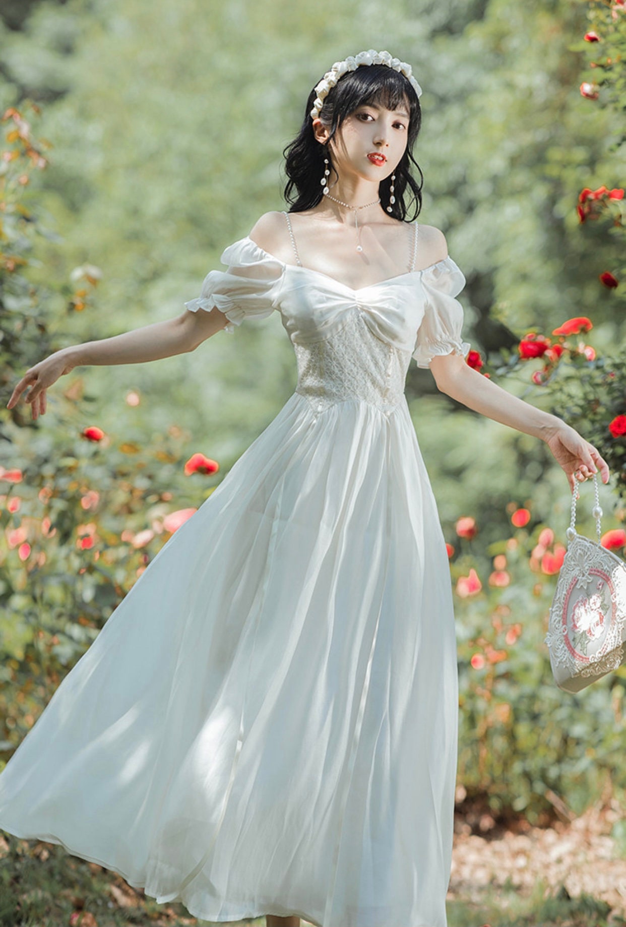 Casual Wedding Dress-Cottagecore Dress-Vintage Prairie Dress | Etsy