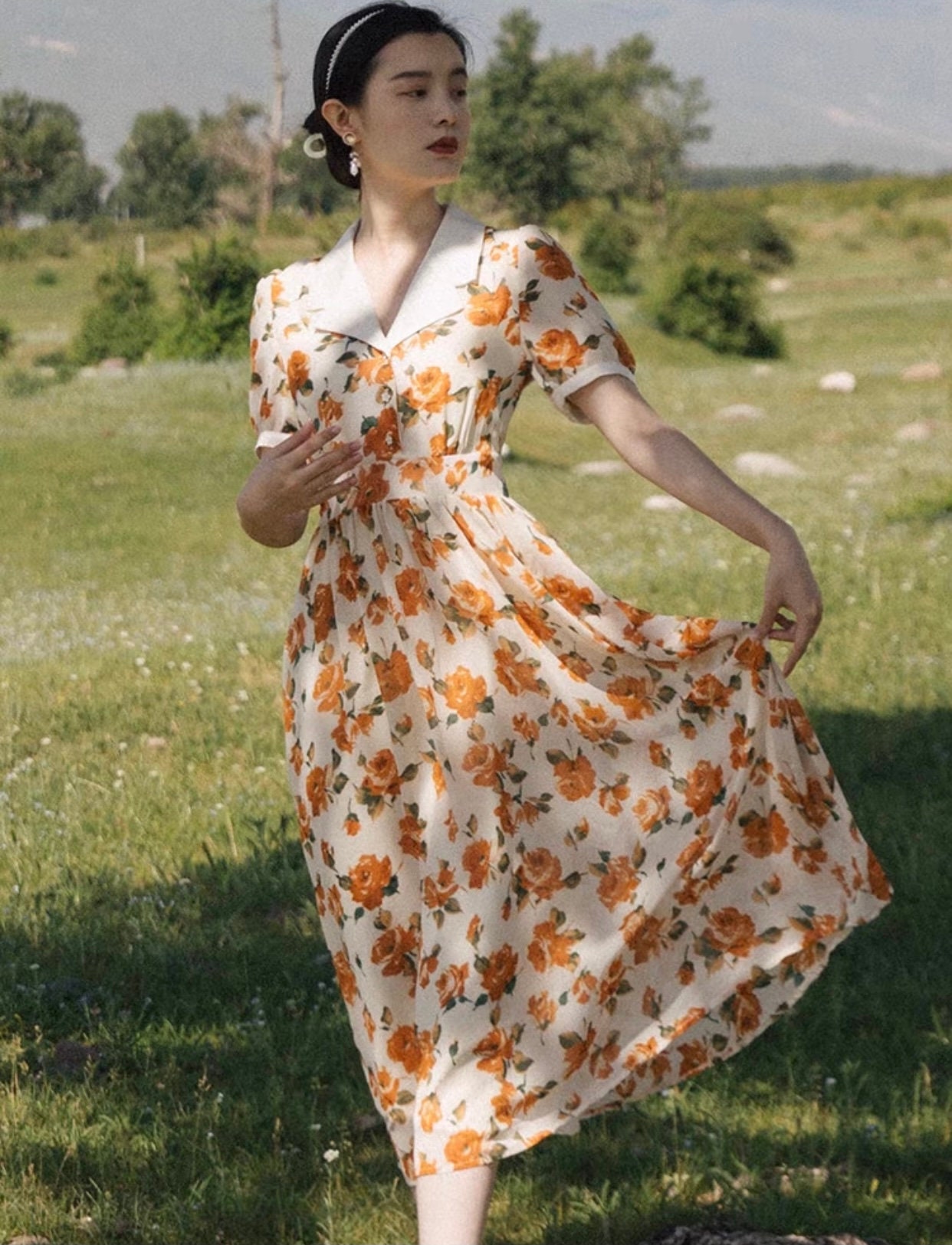 Cottagecore Dress-Floral Dress-Summer Wedding Guest | Etsy