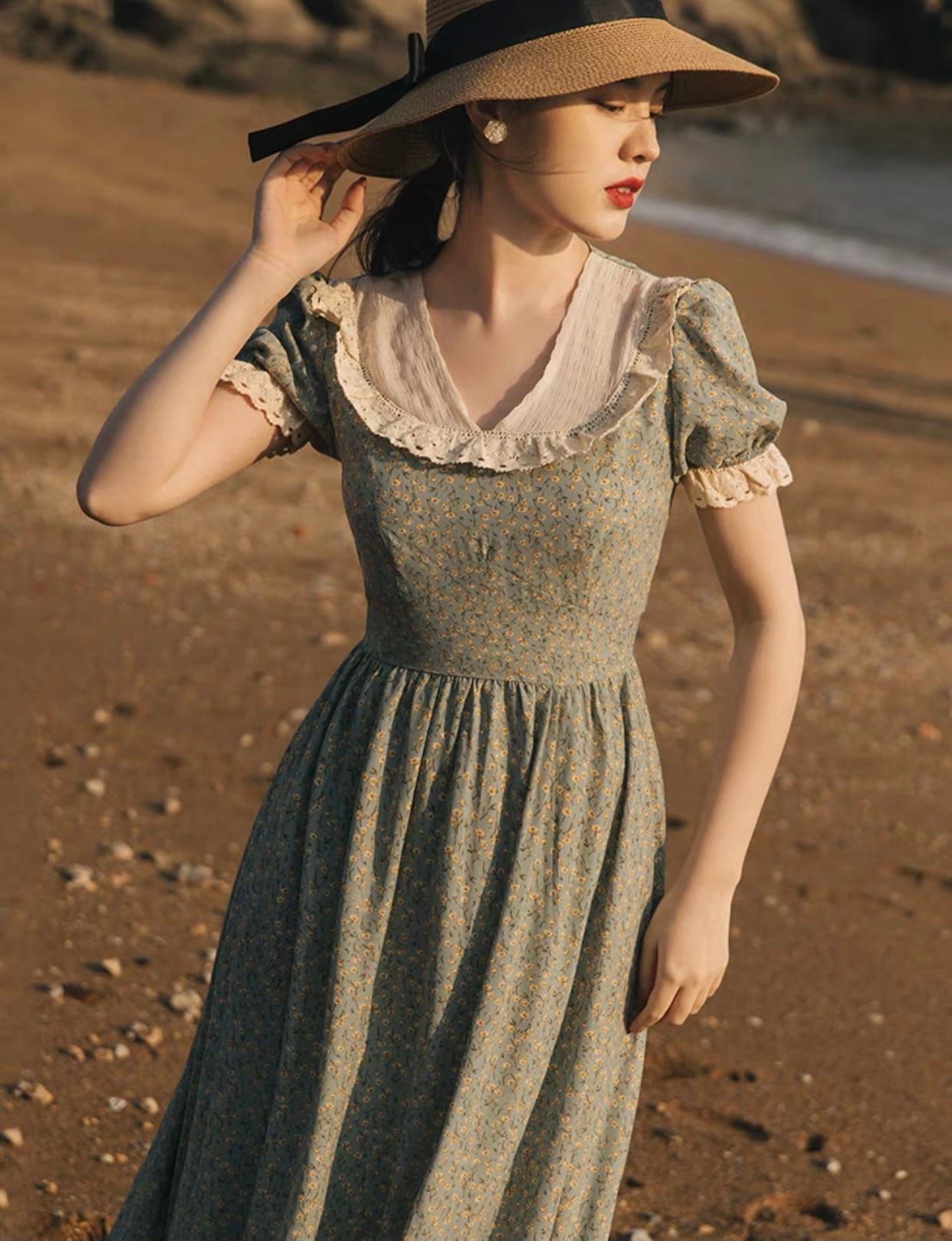 Cottagecore-Victorian Style Dress-Floral Dress-Cottage Core | Etsy