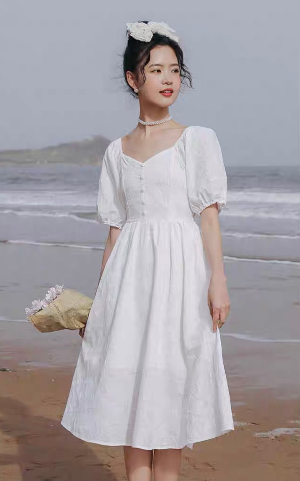 Casual Wedding DressWhite Midi DressFormal Dress for Etsy