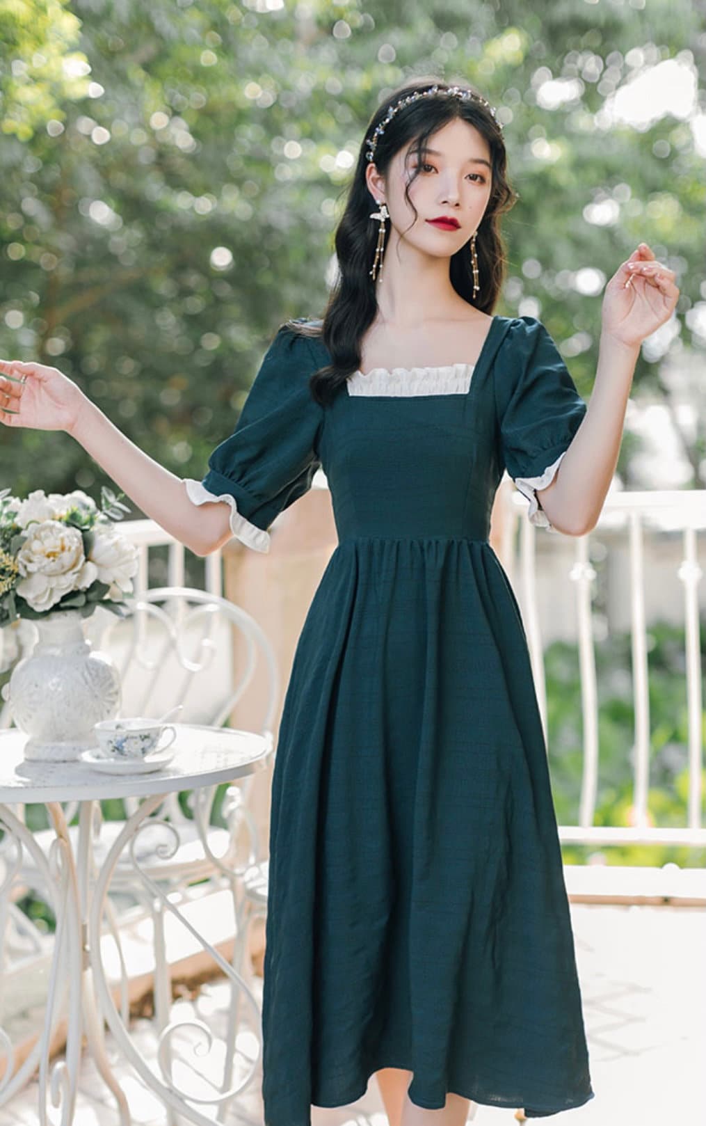 Mini Dress Red Milk Maid Dress For Women Short Floral Lace Dress