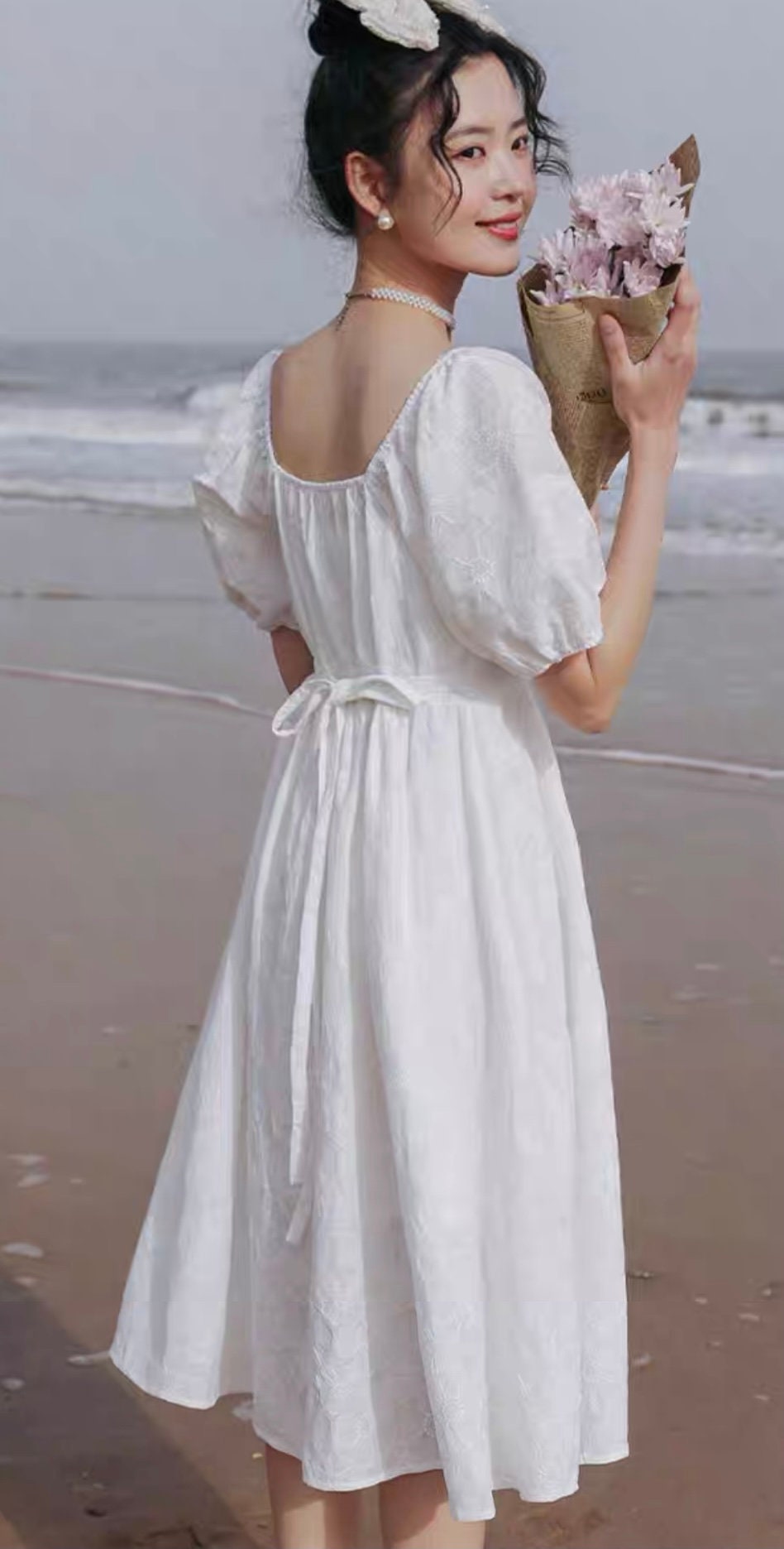 Casual Wedding Dress-White Midi Dress-Formal Dress for | Etsy
