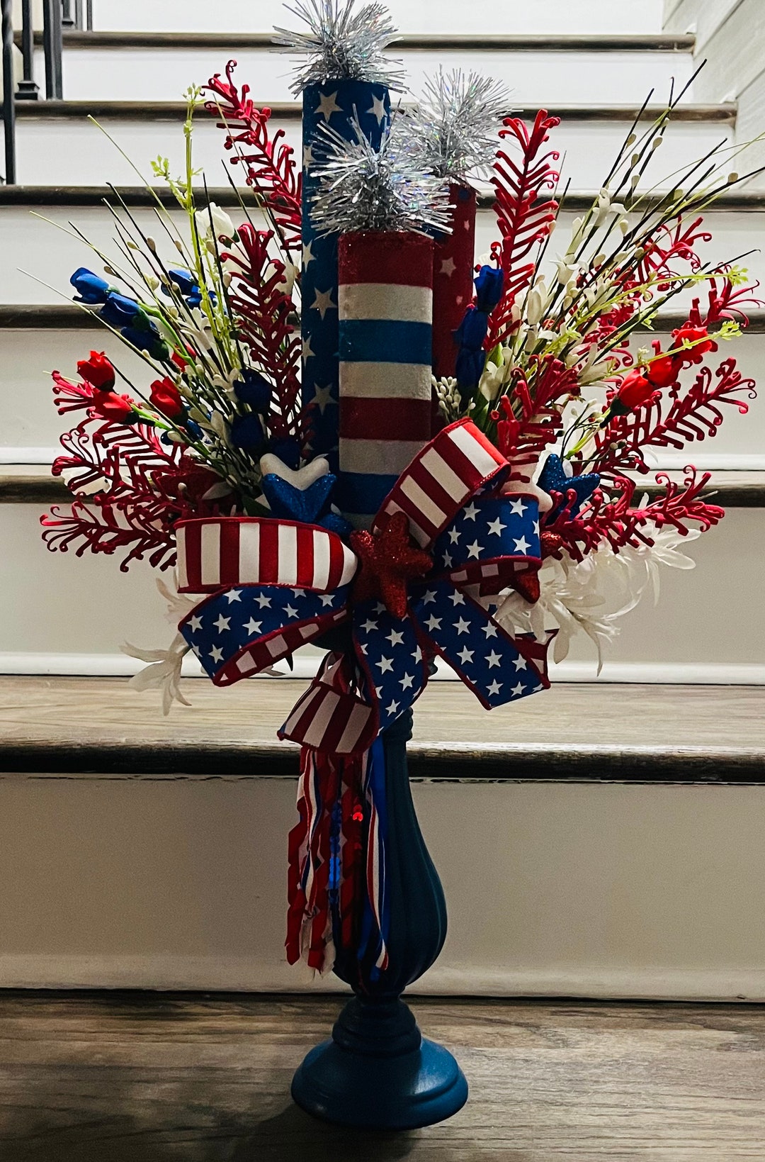 Patriotic Centerpiece, Red White and Blue Centerpiece, 4th of July ...