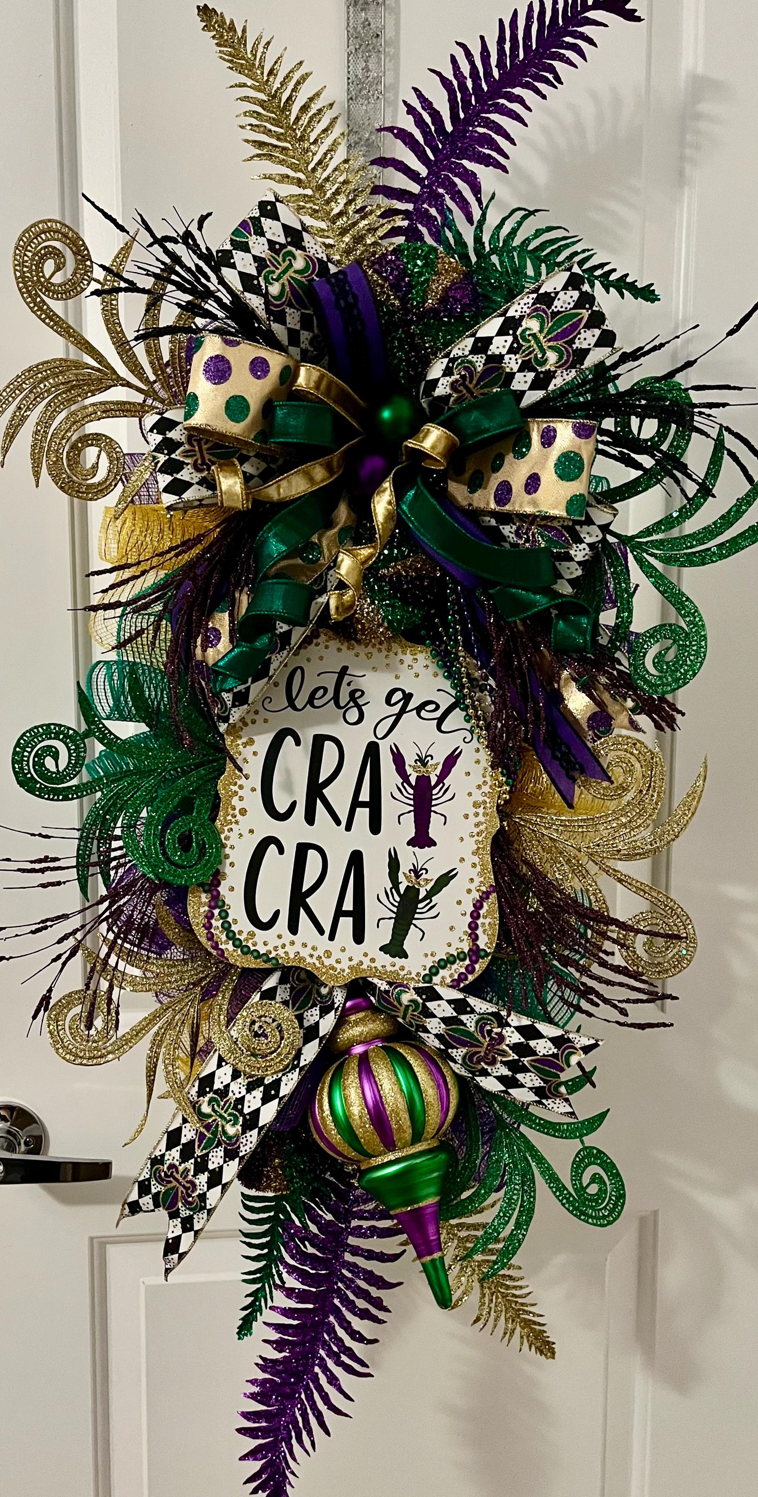 Mardi Gras Swag, Mardi Gras Door Decor, Mardi Gras Wreath, Fat Tuesday